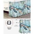 thumbnail image 3 of Sea Turtle Coastal Bed Skirt Queen Size,Vintage Teal Nautical Beach Botanical Wrap Around Bed Skirting with Adjustable Elastic Strap,Dust Ruffle Pleated Bedskirts 16 Inch Drop for Bedroom Queen Beds, 3 of 9