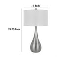 thumbnail image 4 of Ege Table Lamp Set of 2, Teardrop Brushed Steel Base, White Shade, 4 of 8