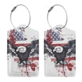 thumbnail image 3 of Pofeuu American Flag Eagle Art Print Luggage Tags, Privacy Cover ID Label with Stainless Steel Loop and Address Card for Travel Bag Suitcase-1, 3 of 5