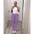 thumbnail image 2 of Summer Two Piece Outfits for Women Casual Sweat Sets Purple L, 2 of 4