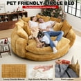 thumbnail image 6 of Aukfa 81.1" Oversized Cloud Couch Sleeper Sofa with Round Chaise Lounge, Modern Chenille Upholstered Boneless Sofa with Memory Foam and 14 Pillows, Yellow, 6 of 8