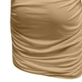 thumbnail image 6 of ClodeEU Ladies Slanted One Shoulder Sleeveless Solid Color Pleated Hip Mini Dress (Beige 8(L)), 6 of 6