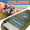 thumbnail image 2 of 0 Degree Army Green Rectangular Winter Sleeping Bag with Pillow for 1 Person, 3-Season Camping and Hiking, 2 of 6