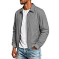 thumbnail image 4 of Gealkoca Mens Lightweight Jackets Casual Light Track Jacket for Men Fall Zip Work Dress Business Coat Men's Solid Color Long-sleeved Jacket, 4 of 8
