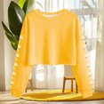thumbnail image 2 of Miluxas Womens Spring Printed Crop Sweatshirt Floral Graphic Crewneck Long Sleeve Pullover Top Casual Going Out Streetwear Yellow, 2 of 5