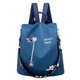 thumbnail image 1 of Mochila Oxford con bordado de flores para mujer, mochila antirrobo de viaje (azul) Likrtyny  Para estrenar, 1 of 8
