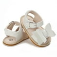 thumbnail image 3 of Infant Baby Girl Shoes Summer Baby Bow Flats Sandals Toddler Solid Color Shoes PU Leather(0-18M), 3 of 6