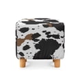 thumbnail image 2 of SCRAWLGOD Cow Print Black Brown White Ottoman Cover Square Stretch Ottoman Slipcovers Soft Storage Foot Rest Cover with Nonslip Elastic Bottom for Living Room Decor, 2 of 7