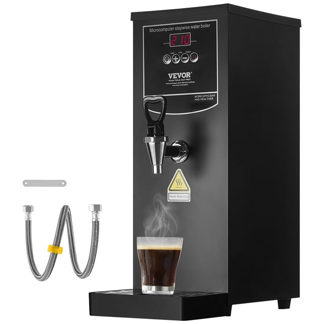 VEVOR Bouilloire d'Eau Commerciale 10 L Distributeur d'Eau Chaude Électrique en Acier Inoxydable