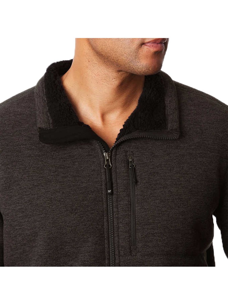 32 Degrees Men's Sherpa Lined Fleece Full Zip Jacket Sweater (X