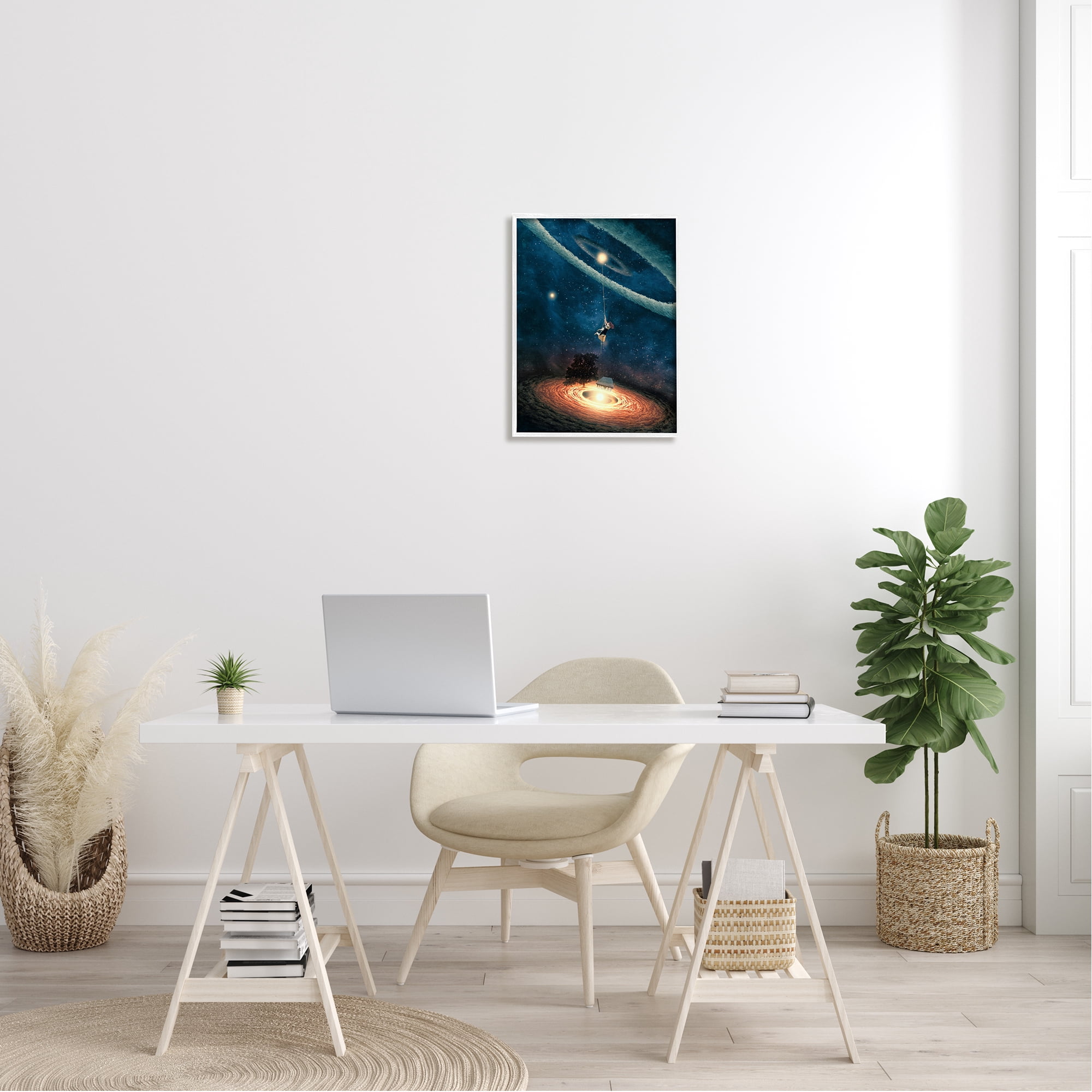 Stupell Industries Surreal Tree Person Outer Space Glowing Nebula Stars Framed Wall Art, 16 x 20, Design by Paula Belle Flores