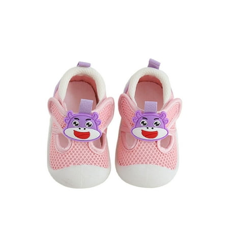 

Sanviglor Unisex Kids Sneakers Mesh Flats Comfort Shoes Outdoor Magic Tape Lightweight Walking Shoe Cartoon Breathable Casual Sneaker Pink 6C