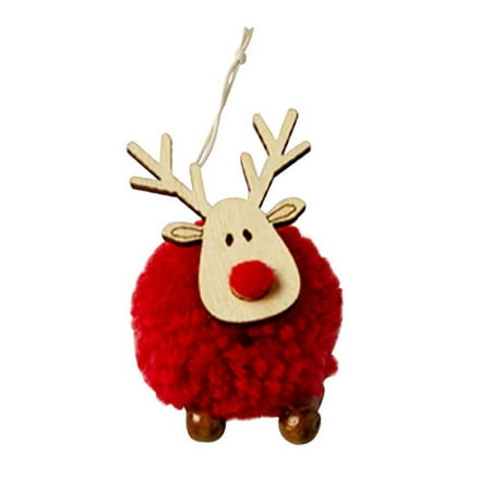 

Veki 1 PCS Christmas Tree Ornaments Aaccessories Fabric Christmas Deer Plush Doll Pendant Wrapping Paper Birthday Girl