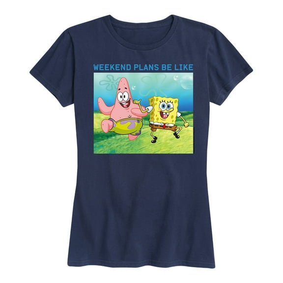 SpongeBob SquarePants - Weekend Plan - Women's Short Sleeve Graphic T-Shirt