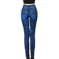 thumbnail image 6 of Nmnitkp Pants for Women Tight Imitation Denim Printing Seamless Bottom Pants High Elastic Pencil Pants Long Pants Blue,Free Size, 6 of 6