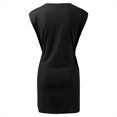 thumbnail image 4 of IDALL Summer Dresses,Petite Dresses Womens Casual Bodycon Tie Waist Cap Sleeve Cotton T Shirt Dress Tshirt Dress,Modest Dresses,Womens Dresses Black Dress XL, 4 of 5