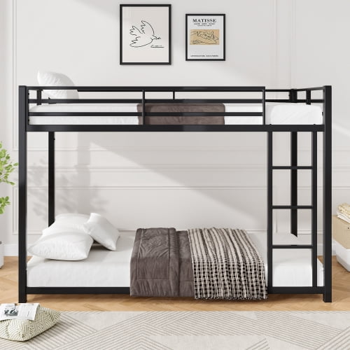 BSHTI Platform Modern Twin Size Metal Platform Bed Frame with Upholstered Headboard and wood slats support for Livingroom