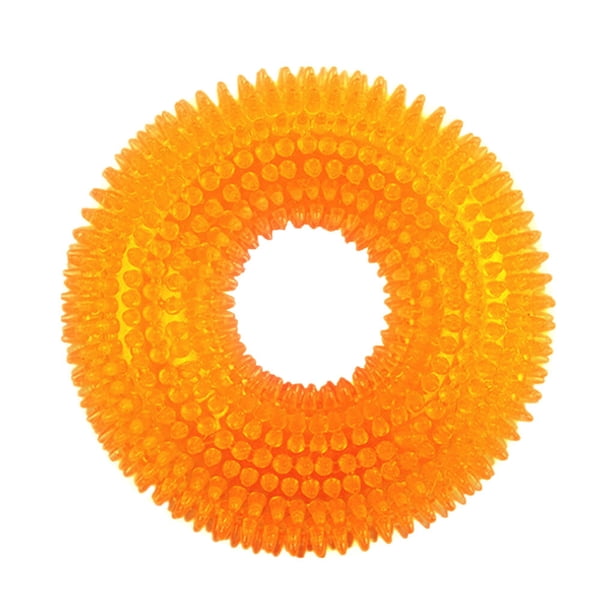 Methold Juguete masticable para mascotas, pelota chirriante de entrenamiento, juguete interactivo con sonido Molar TPR Suministros para perros naranja L