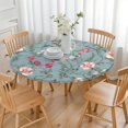 thumbnail image 3 of Pioneer Flower Floral Print Pattern Round Fitted Tablecloth with Elastic Edge,Dining Table Cover Waterproof,Outdoor Round Tablecloth for Camping,Dining,Indoor and Outdoor, 3 of 7