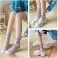 thumbnail image 5 of Vintage Embroidered Floral Socks for Women, Combed Cotton Crew Socks, 5 of 7