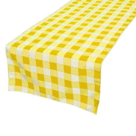 

Cotton Print Table Runner Gingham Checkered Yellow