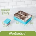 thumbnail image 3 of WeeSprout 18/8 Stainless Steel Bento Box (Compact Lunch Box) - 3 Compartment, for Kids/Adults, 3 of 7