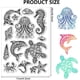 thumbnail image 2 of Sellos transparentes de vida marina con diseño de mandala, caballito de mar, tortuga marina, delfín, medusa, sello transparente de silicona., 2 of 9