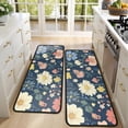 thumbnail image 4 of Kitchen Rugs Sets Of 2,Pioneer Flower Floral Print Pattern Anti Fatigue Kitchen Mat Rugs Non Slip Washable,Decorative Kitchen Floor Mats for Kitchen,Sink,Laundry,17"x47"+17"x47", 4 of 5
