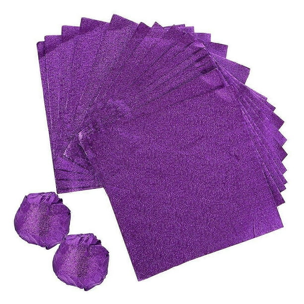 Aluminum Foil Sheets for Candy Packing Supplies Purple 20.00X20.03CM Wrapping Paper for Party Event Organizers 100Set