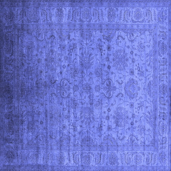 Ahgly Company Indoor Square Oriental Blue Industrial Area Rugs, 8' Square