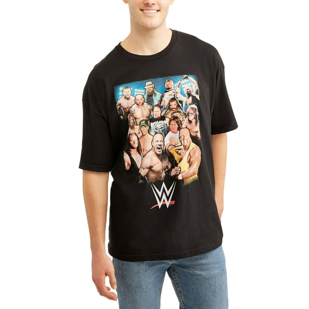 WWE - Big Men's Wrestler Legends Group Shot Portrait Short Sleeve ...