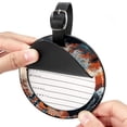 thumbnail image 2 of Horse Set of 2pcs PU Leather Round Suitcase Tags with Privacy Cover and Name ID Tag - Ideal for Travel Luggage, Handbags, Backpacks, School Bags, 2 of 6