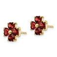 thumbnail image 2 of 14K Yellow Gold Earring Button Women'S Garnet Heart Red 9 mm, 2 of 3
