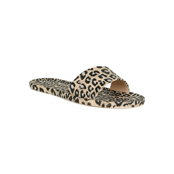 Women Wild Print Jelly Slide Flat Sandal 19021