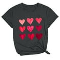 thumbnail image 2 of Pimelu Valentines Shirts for Women Womens Tops Valentine Shirts for Women Summer Plus Size Short Sleeve Basic Fit Tee Tops Ladies Fashion Heart Print Round Neck Blouses, 2 of 3