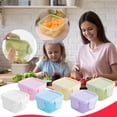 thumbnail image 4 of Mini Food Storage Containers with Lids Small Airtight Containers Square Bento Box for Snacks Office Lunch Meal Prep Portion Control,Food Containers,Airtight Containers,Yellow,1PC, 4 of 4