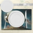 thumbnail image 3 of Ambesonne Mushroom Place Mats Set of 4, Astral Starry Galaxy Moon, Standard Size, Dark Pink Sea Blue Sepia, 3 of 5