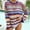 Blue, variant on Pitauce Beach Cover Ups for Women Long Sleeve Crochet Striped Top Hollow Out Bathing Suit Gradation Coverup Swimwear