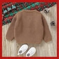 thumbnail image 4 of Odeerbi Toddler Boys Girls Christmas Sweater Cute Winter Thermal Knit Crewneck Sweater Baby Christmas Crochet Embroidered Knitted Tops Baby Sweaters Toddler Clothes Khaki, 4 of 6