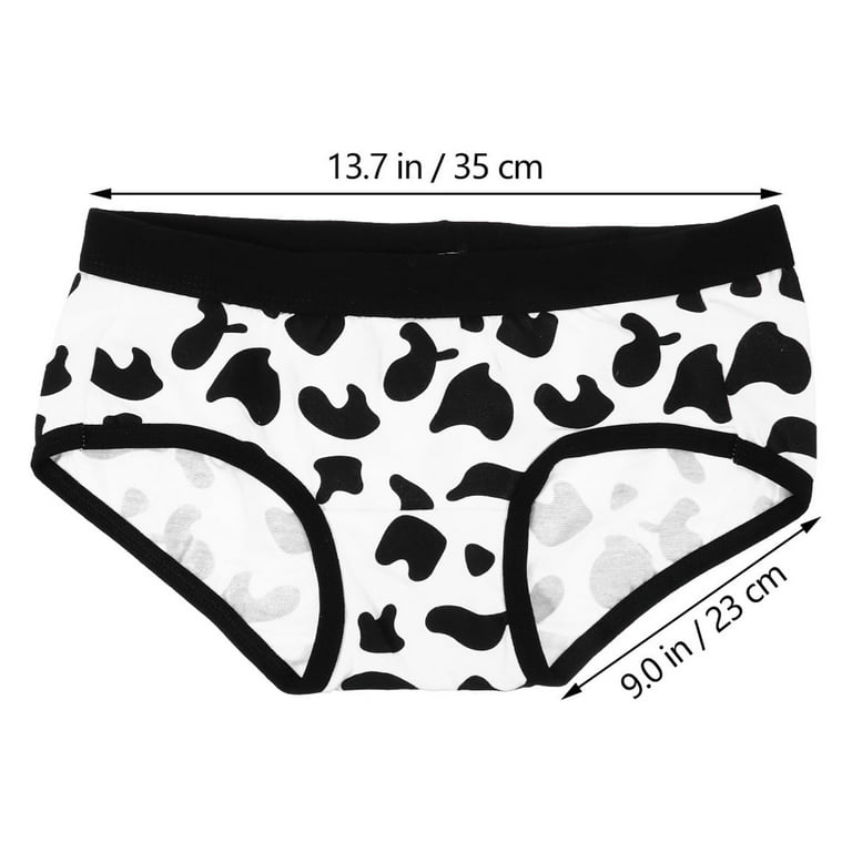 HEMOTON 2 Pcs Cow Pattern Underwear Couple Briefs Adorable Knickers (Free  Size + XL) 