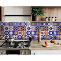 6 x 6 in. Shades of Blue Celestial Mosaic Peeland Stick Removable Tiles