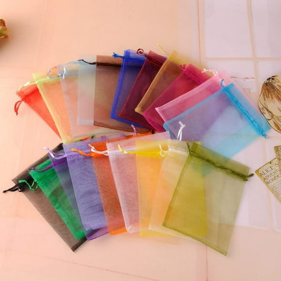 Trinidad Organza Bags 4x6 Inches Mixed Colour with Drawstring, Jewellery Pouches Wedding Party Christmas Favor Gift Bags,200Pcs