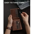 thumbnail image 5 of Leather Wallet for Mens  RFID Blocking Bifold Wallets with 1 ID Window 15 Card Slots, 5 of 7