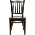 thumbnail image 4 of 2 Pk. HERCULES Series Vertical Slat Back Walnut Wood Restaurant Chair, 4 of 8
