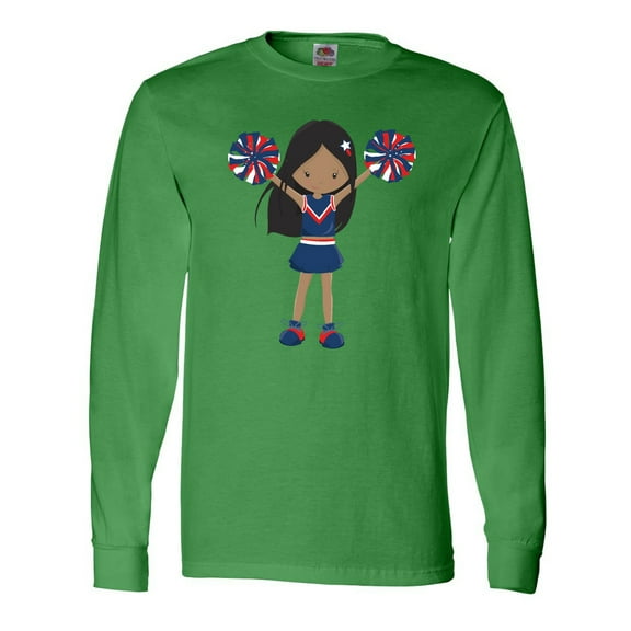 Inktastic African American Girl, Cheerleaders, Cheerleading Long Sleeve T-Shirt