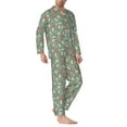 thumbnail image 2 of Bingfone Men's Pajama Set 2 Piece Loungewear PJs, Long Sleeve with Pajama Pants-Retro Hippie Groovy Mushroom, 2 of 7