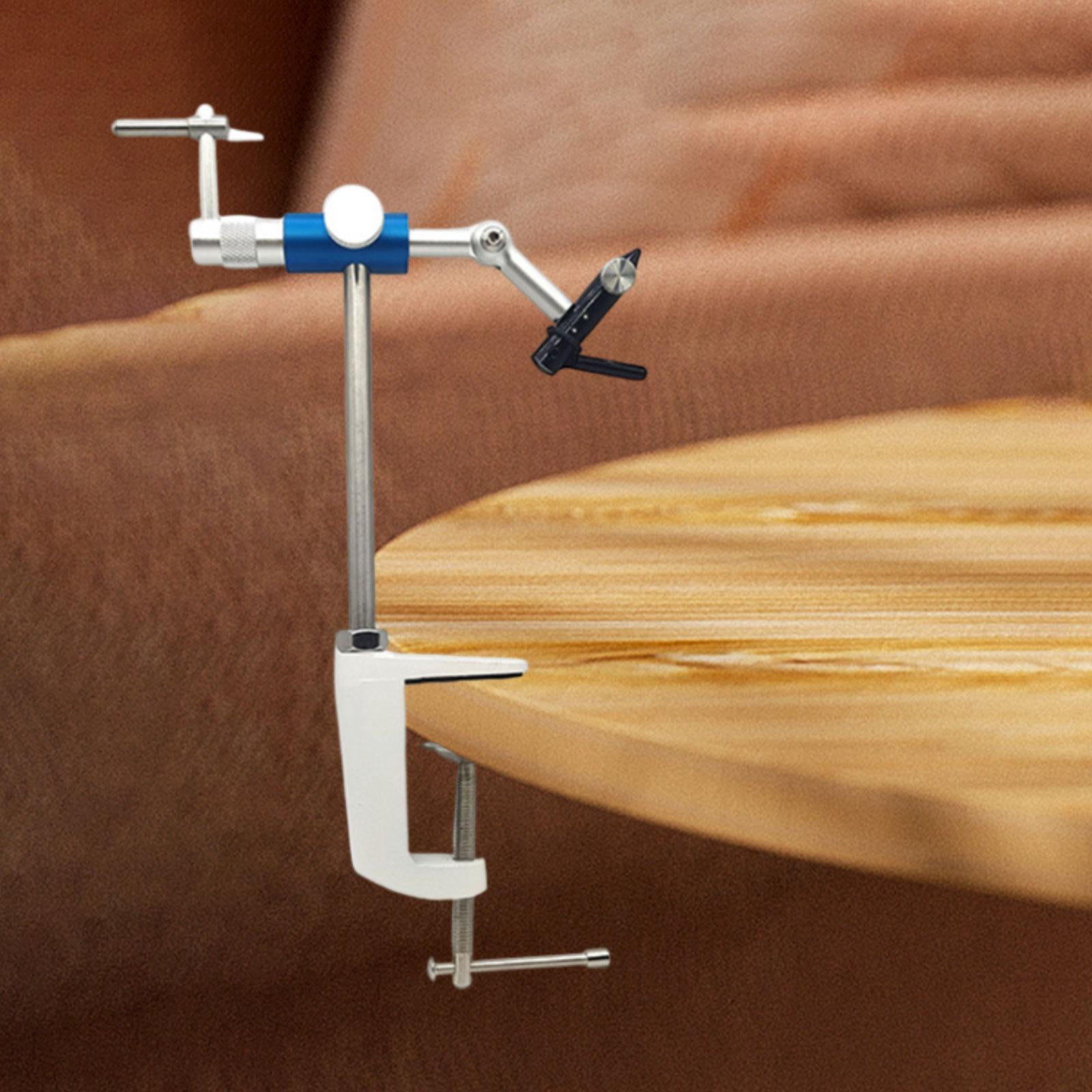 Rotary Fly Tying Vise, Tabletop Fly Tying Vise Jigs Tool Aluminum Alloy with 360° Rotation files Tying Tool, Desk Clip Type