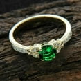 thumbnail image 2 of 2.10Ct Round Cut Simulated Green Emerald Women's Engagement Ring 14k Yellow Gold Plated, 2 of 3