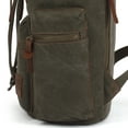 thumbnail image 3 of KAUKKO Vintage Casual Canvas and Leather Rucksack Backpack, 1Green, 3 of 9