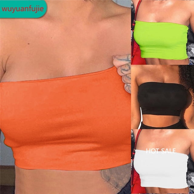 primavera y verano nuevo europeo y americano de las mujeres de la camisola chaleco de color sólido de algodón honda tubo superior femenino cuello de palabra delgadopangjing
